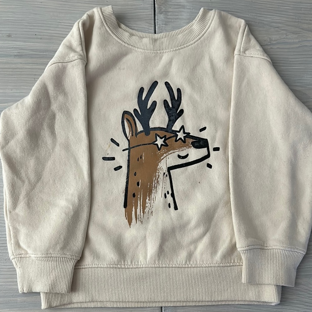 Cat & Jack Cream Reindeer Sweatshirt